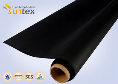 0.43mm PU Coated Fire Curtain Fabric Black For Air Distribution Ducts