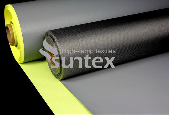 High Strength PTFE Coated Fiberglass Fabric with 550℃ Temperature Resistance and Silver Grey Color for Fire Control Systems