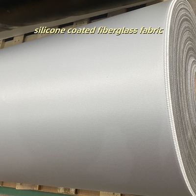 Chemical Oil Resistant Silicone Coated Fiberglass Fabric 400 g/sqm 0.3 mm Thickness 1.5 Meter Width