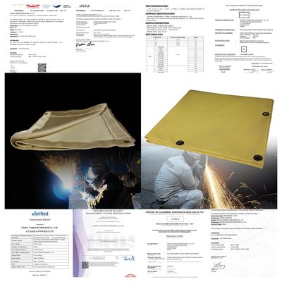 17 Oz 16 Mil Fireproof Welding Blanket with Sparks Protection for High Temperature Safety