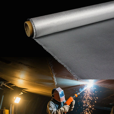Fireproof PU Coated Fiberglass Fabric 460 g/sqm 0.41 mm Thickness with 1m to 1.55m Width for Industrial Use