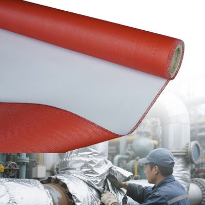 Fireproof PU Coated Fiberglass Fabric with 1m to 1.55m Width Solvent and Oil Resistant Thermal Insulation Material