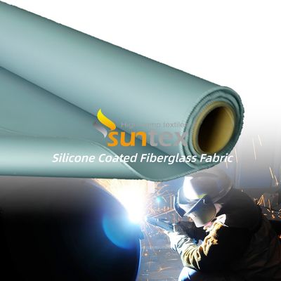 White Double Sided Silicone Coated Fiberglass Fabric 50 m / 100 m Roll Fireproof Thermal Insulation Cloth