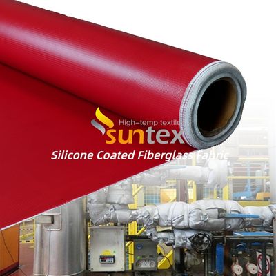 Double Sided Silicone Coated Fiberglass Fabric 800℃ Protective Welding Blanket with 50 m / 100 m Roll Length