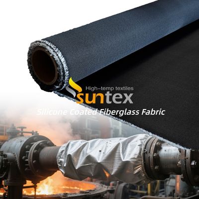 High Performance Silicone Coated Fiberglass Fabric with 400 g/sqm Weight, 0.3 mm Thickness, and 1 / 1.2 / 1.5 meter Width