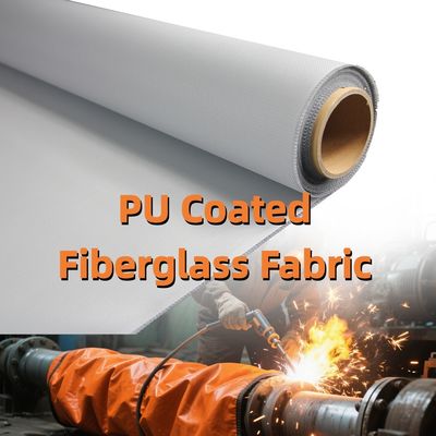 Passive Fire Protection PU Coated Fiberglass Fabric 460 g/sqm 0.41 mm Flame Retardant Polyurethane Coated Fabric