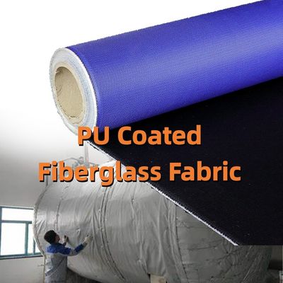 High Strength PU Coated Fiberglass Fabric 460 g/sqm 0.41 mm Fireproof Fiberglass Cloth