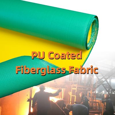 PU Coated Fiberglass Fabric with 460 g/sqm Weight 0.41 mm Thickness and 1m to 1.55m Width for Thermal Insulation