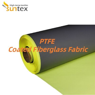 High Strength PTFE Coated Fiberglass Fabric with 550℃ Temperature Resistance and Silver Grey Color for Fire Control Systems