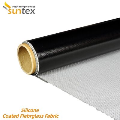 Fireproof Heat Resistant 850g/m2 Silicone Coated Fiberglass Fabric High Silica Fiberglass Cloth