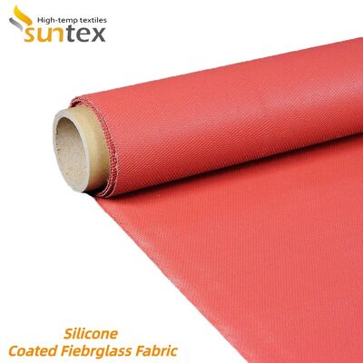 850g/m2 Fireproof Heat Resistant Silicone Coated Fiberglass Fabric High Silica Fiberglass Cloth