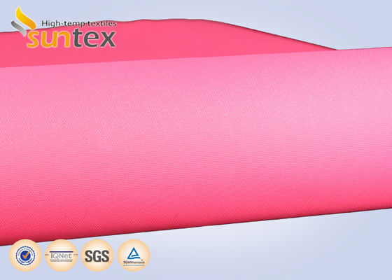 Red 0.4mm Fire Resistant Fiberglass Fabric with Acrylic Coating for 550 Degree C Temperature Resistance and Easy Sewing