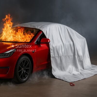 Heavy-Duty EV Fire Blanket with 550℃/1000℃ Thermal Resistance for Oxygen Deprivation in Gray Color