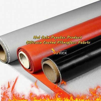 850g/m2 Fireproof Heat Resistant Silicone Coated Fiberglass Fabric High Silica Fiberglass Cloth