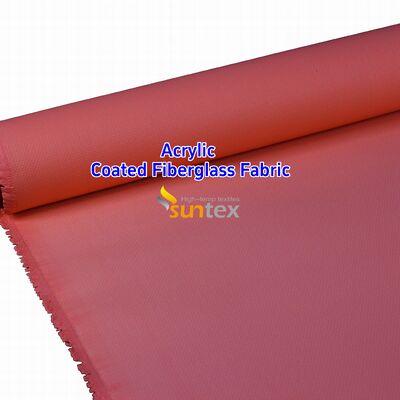Red 0.4mm Acrylic Coated Fiberglass Fabric with 550 Degree C Temperature Resistance for Welding Blankets