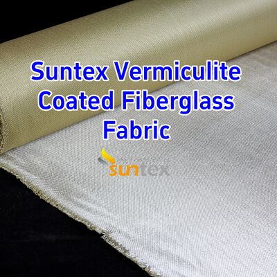 Abrasion Resistant Vermiculite Coated Fiberglass Fabric with 750℃ Temperature Resistance and Double Sided Vermiculite Coating for Removable Insulation Cover