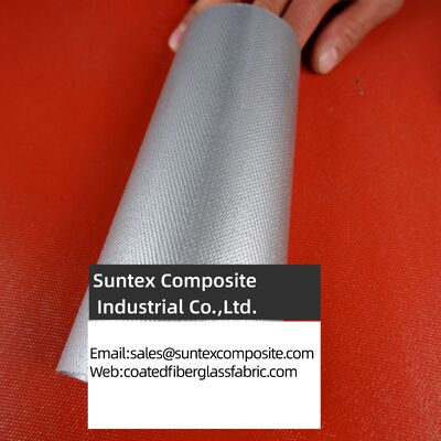 560g/sqm Weight 0.42mm Thickness Two Side Silicone Rubber Coated Fiberglass Fabric for Fireproof Applications