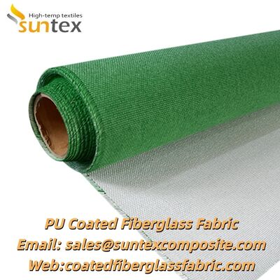 Fire Resistant Cloth PU Coated Fiberglass Fabric with 550℃ Temperature Resistance and Silver Grey Color