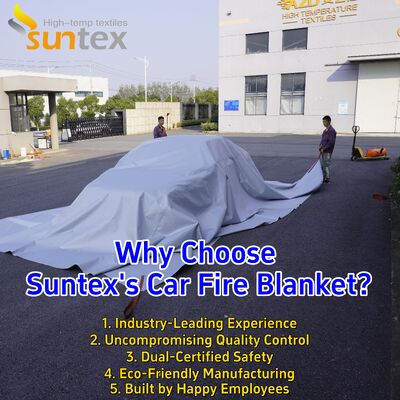 Gray Color EV Car Fire Blanket with 550℃/1000℃ Thermal Resistance and Oxygen Deprivation for Emergency Fire Pit Mat