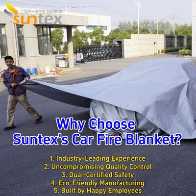Gray Color EV Car Fire Blanket with 550℃/1000℃ Thermal Resistance and Oxygen Deprivation for Emergency Fire Pit Mat
