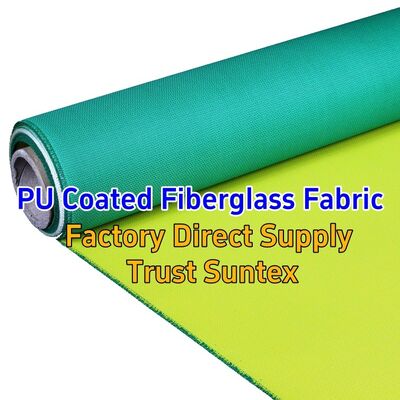 Industrial Fireproof PU Coated Fiberglass Fabric 460 g/sqm 0.41 mm M0 Fire Resistance for Fire Curtains