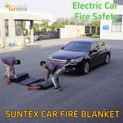 Wholesale Suntex Grey 6*8m High-Temperature Silicone Coated Fiberglass Fire Blanket for Electric car