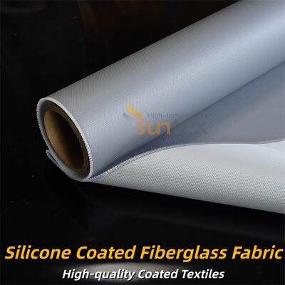 Fire Retardant Silicone Coated Fiberglass Fabric Grey Double Sided Glass Fabric Suitable for Thermal Insulation and Flame Resistant Curtains