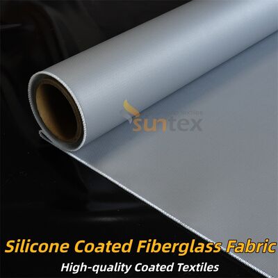 Durable Double Sided Grey Color Silicone Coated Fiberglass Fabric with Temperature Resistance -50°C to 500°C for Industrial Insulation and Fire Retardant Applications