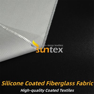 Fire Retardant Silicone Coated Fiberglass Fabric Grey Double Sided Glass Fabric Suitable for Thermal Insulation and Flame Resistant Curtains