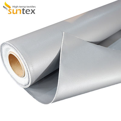 Heat Shield & Fire Retardant Fabric: 32 Oz Grey Silicone-Coated Glass Fiber