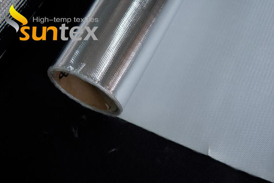 550C Thermal Resistant 0.4mm Aluminum Foil Wrapped Fiberglass Cloth For Oil & Steam Pipelines Fireproof