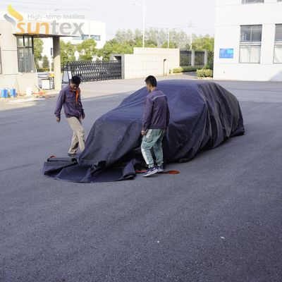 Electric Vehicle Fire Protection Blanket with 550℃/1000℃ Thermal Resistance for Oxygen Deprivation and Easy Two-Person Deployment