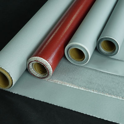 Red Fire Resistant Silicone Coated Glass Cloth Fabric For Hvac System Duct Connector