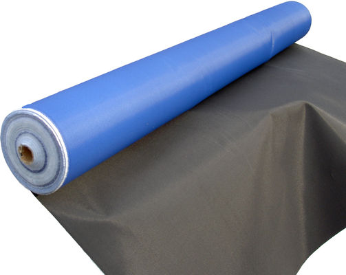 PU Coated Fiberglass Fabric 460gsm Fireproof Blue Black for Fire Curtains