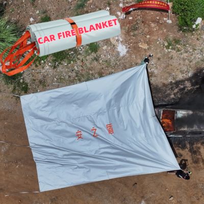 Gray EV Car Fire Blanket with 550℃/1000℃ Thermal Resistance for Oxygen Deprivation Fire Control