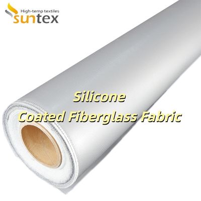 Flame Retardant Silicone Coated Fiberglass Fabric with Temperature Resistance -50°C to 500°C and 400 g/sqm Weight