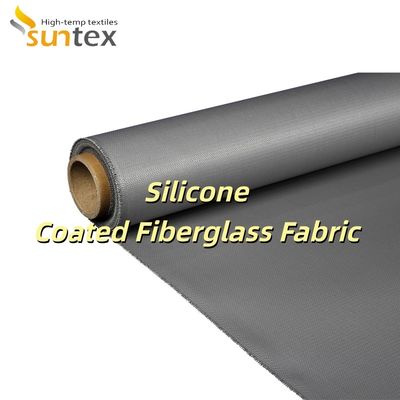 Alkali Free Grey Color Silicone Coated Fiberglass Fabric with Custom Width for Thermal Insulation