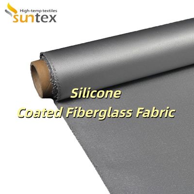 Alkali Free Grey Color Silicone Coated Fiberglass Fabric with Custom Width for Thermal Insulation