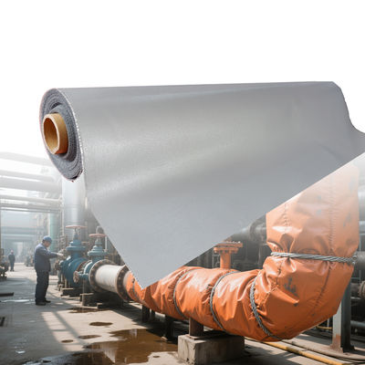 Double Sided Grey Color Silicone Coated Fiberglass Fabric with 50 m / 100 m Roll Length for Thermal Insulation