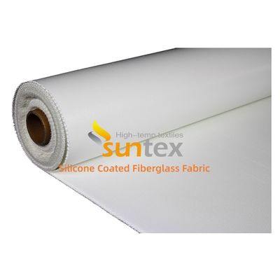 Heat Insulation Fireproof Waterproof Silicone Coated Fiberglass Fabric with Temperature Resistance -50°C to 500°C 400 g/sqm Weight and 0.3 mm Thickness