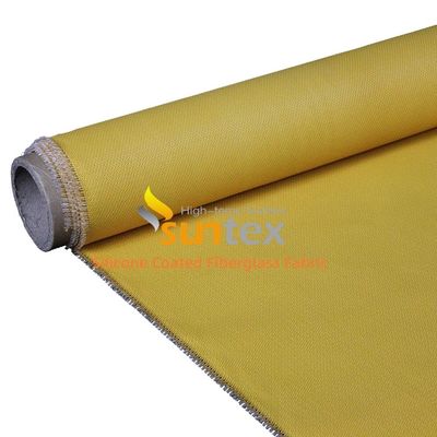 High Temperature Silicone Coated Fiberglass Fabric with 400 g/sqm Weight and 0.3 mm Thickness in 1 / 1.2 / 1.5 Meter Width