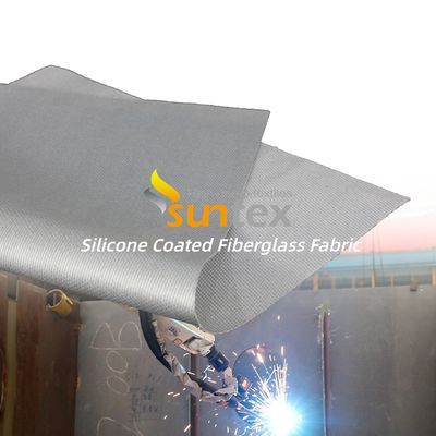Double Sides Alkali Free Silicone Coated Fiberglass Fabric 50 m / 100 m Roll Fireproof Thermal Insulation Cloth