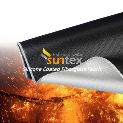 Silicone Coated Fiberglass Fabric with 50 m / 100 m Roll Length Alkali Free Water Repellent Fireproof Cloth