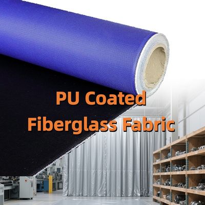 Passive Fire Protection PU Coated Fiberglass Fabric 460 g/sqm 0.41 mm Flame Retardant Polyurethane Coated Fabric