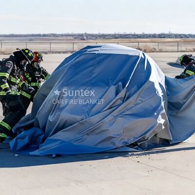 550℃/1000℃ थर्मल प्रतिरोध और आग दमन के लिए ऑक्सीजन की कमी के साथ कॉम्पैक्ट इमरजेंसी कार फायर ब्लैंकेट