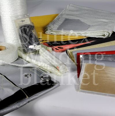 100% शीसे रेशा वेल्डिंग कंबल - 550°C गर्मी प्रतिरोधी आग कंबल अनुकूलन योग्य आकार के साथ