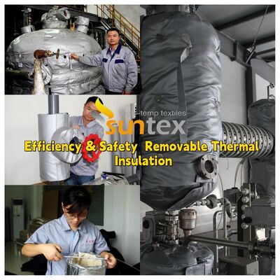 1000°C तापमान प्रतिरोधी फाइबरग्लास कपड़ा, अनुकूलन योग्य जल और तेल प्रतिरोधी हटाने योग्य इन्सुलेशन जैकेट के लिए