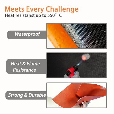 Silicone Coated Fiberglass Fabric Fireproof Heat Resistant 850g/m2