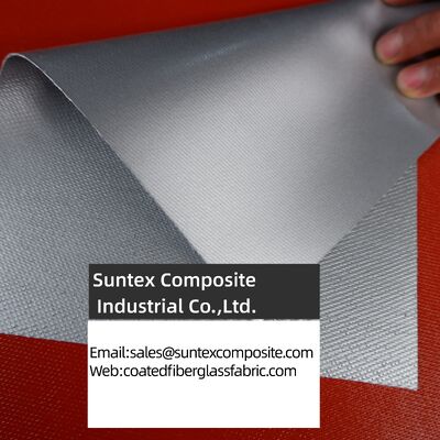 Fireproof Silicone Coated Fiberglass Fabric with 550°C Heat Resistance and Two Side Silicone Coating for Smoke Curtains