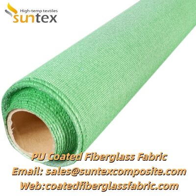 Fire Resistant Cloth PU Coated Fiberglass Fabric with 550℃ Temperature Resistance and Silver Grey Color